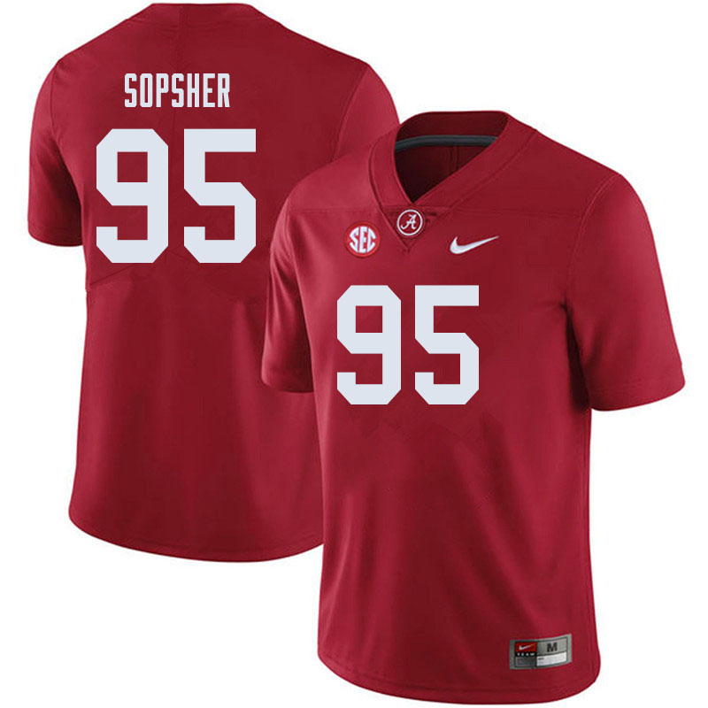 Men #95 Ishmael Sopsher Alabama Crimson Tide College Football Jerseys Sale-Crimson